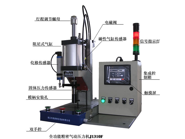 PLC控制壓力、位移監(jiān)控全功能氣動(dòng)壓力機(jī)